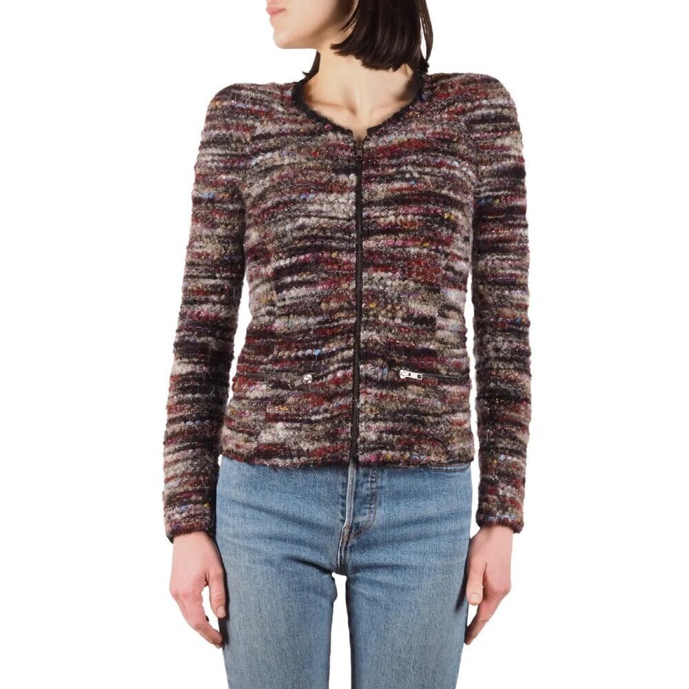 Isabel Marant Etoile Wool Alpaca Blend Knit Zip Jacket Size 34